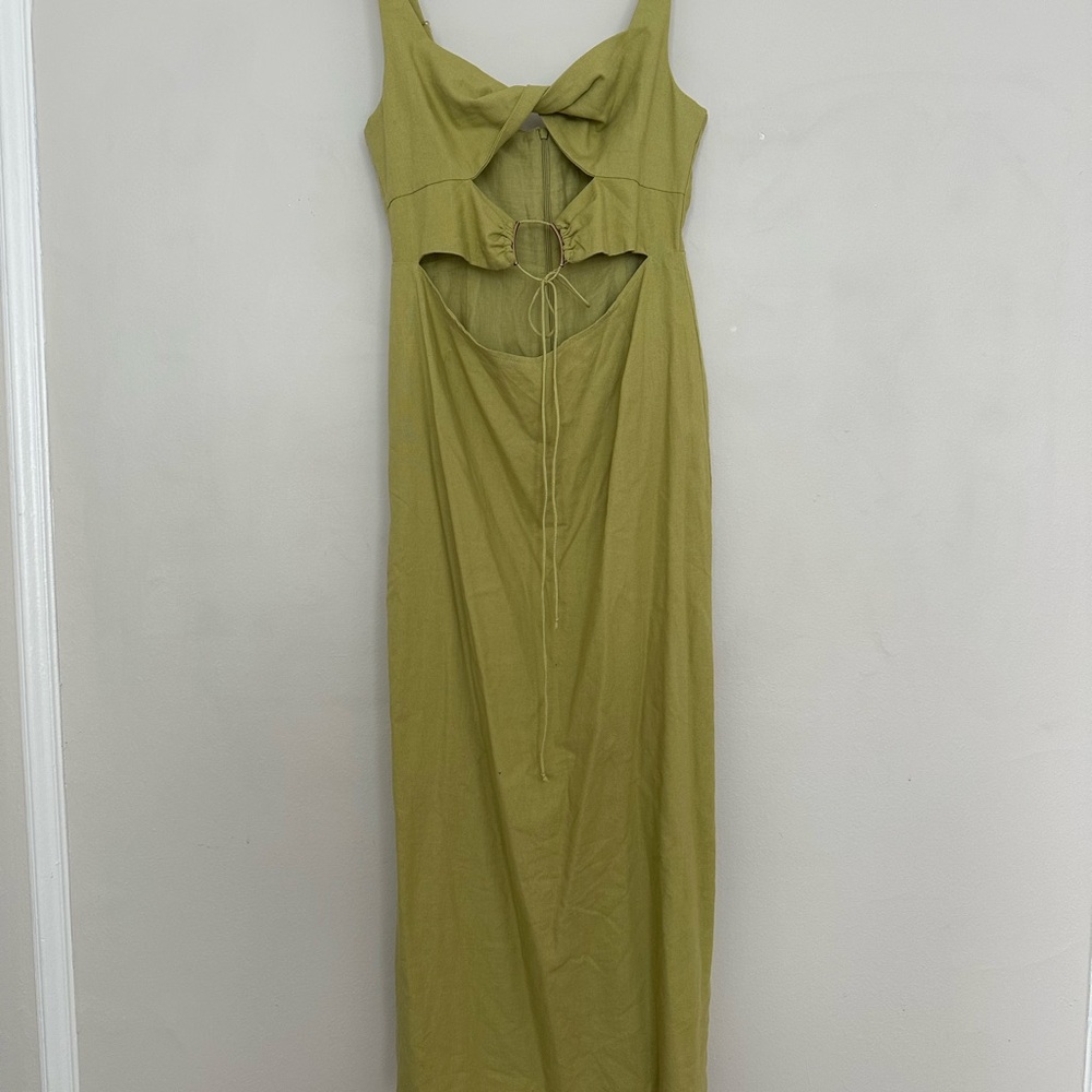 Meshki Olive Backless Maxi Dress